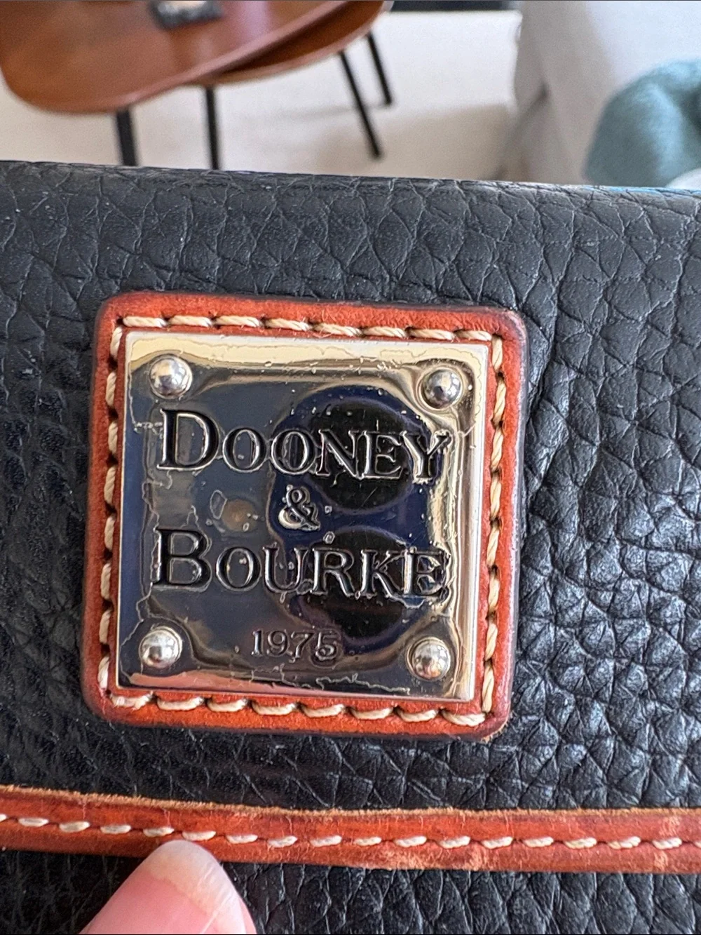 Dooney & Burke Black Pebble Leather Continental Clutch Wallet